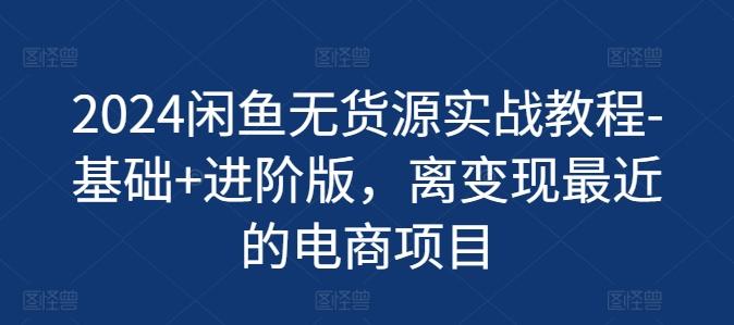 2024闲鱼无货源实战教程-基础+进阶版，离变现最近的电商项目-金腾创业