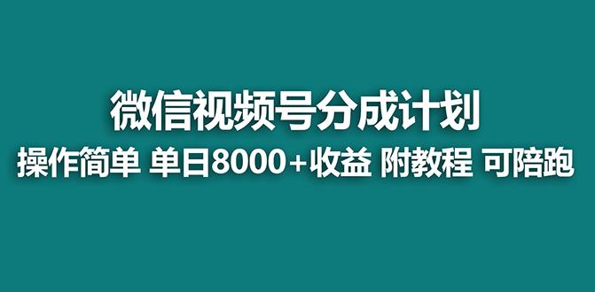 【蓝海项目】视频号分成计划最新玩法，单天收益8000+，附玩法教程，24年…-金腾创业