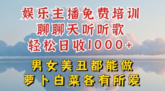 娱乐主播免费培训聊聊天听听歌轻松日收1K+，男女美丑都能做萝卜白菜各有所爱【揭秘】-金腾创业