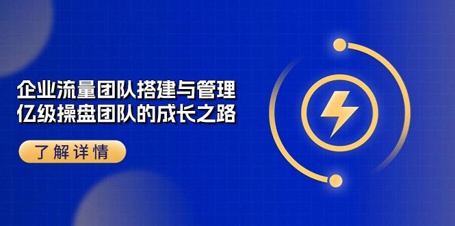 企业 流量团队-搭建与管理，亿级 操盘团队的成长之路(28节课-金腾创业