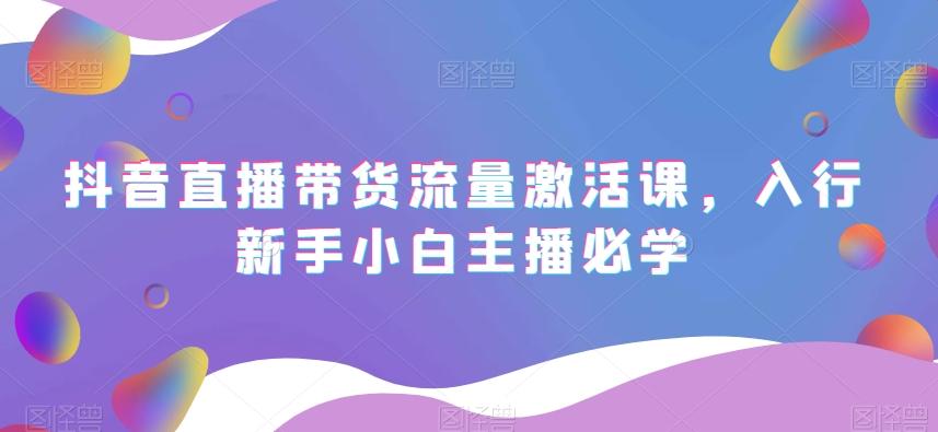 抖音直播带货流量激活课，入行新手小白主播必学-金腾创业