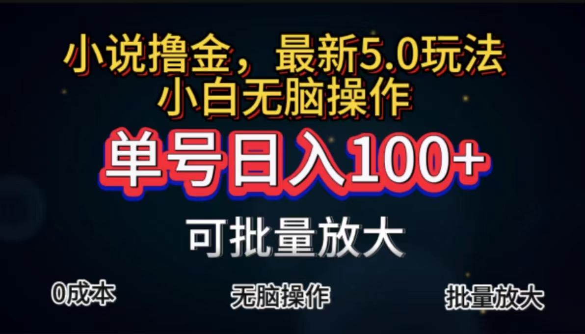 全自动小说撸金，单号日入100+小白轻松上手，无脑操作-金腾创业
