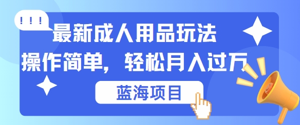 最新成人用品项目玩法，操作简单，动动手，轻松日入几张【揭秘】-金腾创业