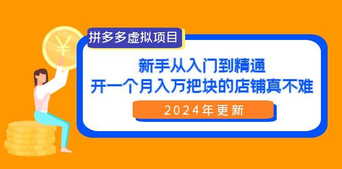 (9744期)拼多多虚拟项目：入门到精通，开一个月入万把块的店铺 真不难(24年更新)-金腾创业