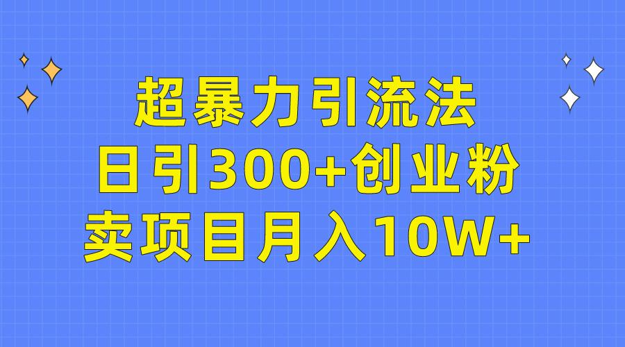 (9954期)超暴力引流法，日引300+创业粉，卖项目月入10W+-金腾创业