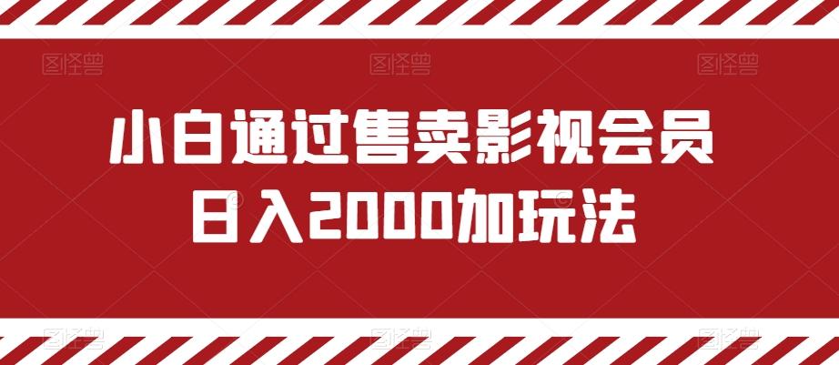 小白通过售卖影视会员日入2000加玩法-金腾创业