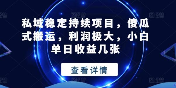 私域稳定持续项目，傻瓜式搬运，利润极大，小白单日收益几张【揭秘】-金腾创业