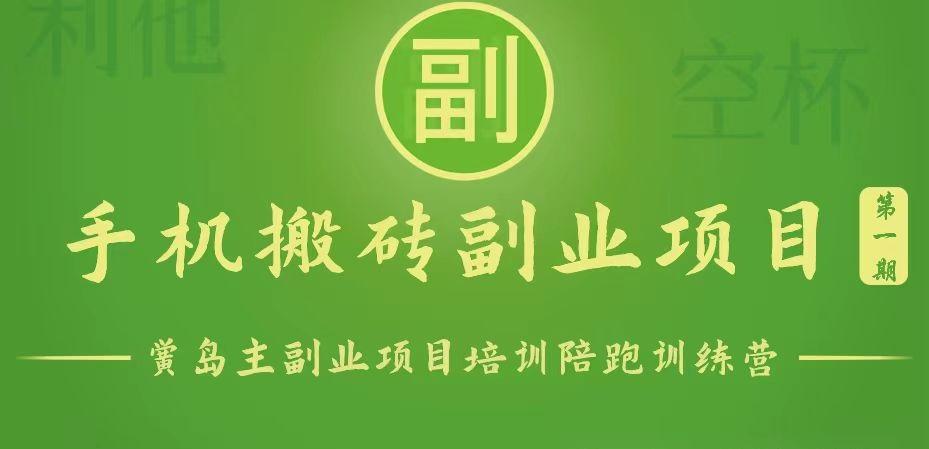 手机搬砖小副业项目训练营1.0，能用手机做的简单小副业-金腾创业