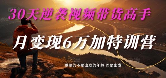 30天逆袭视频带货高手，单月变现6万加特训营-麦子甜-金腾创业