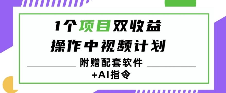 1个项目双收益？操作中视频计划1天最高3100+收益？（附赠配套软件+AI指令）-金腾创业