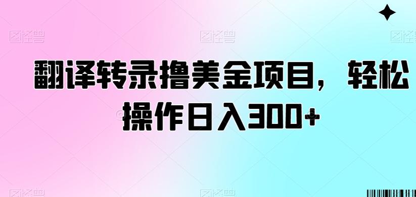 翻译转录撸美金项目，轻松操作日入300+【揭秘】-金腾创业