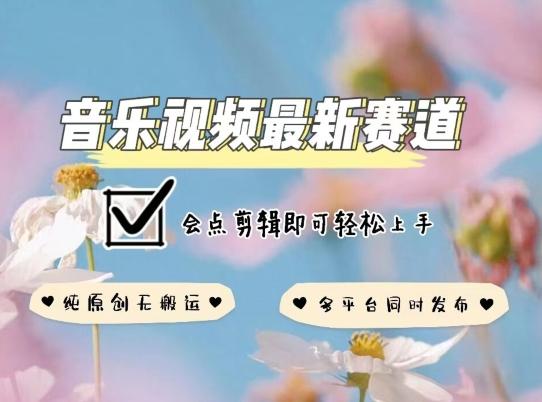 音乐视频赛道最新玩法，纯原创不违规，可所有平台同时发布，会点剪辑即可轻松拿捏【揭秘】-金腾创业