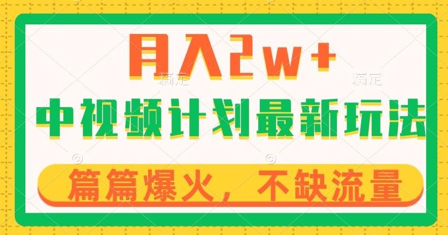 中视频计划全新玩法，月入2w+，收益稳定，几分钟一个作品，小白也可入局【揭秘】-金腾创业