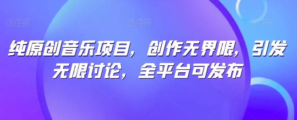 纯原创音乐项目，创作无界限，引发无限讨论，全平台可发布【揭秘】-金腾创业