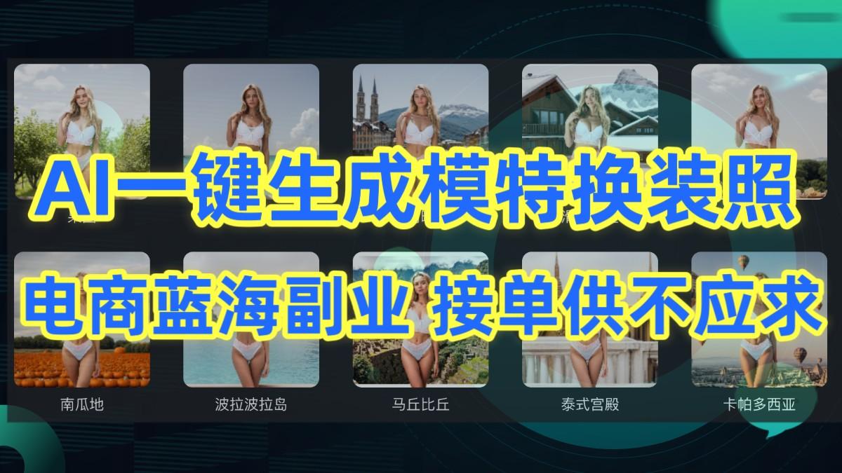 AI制作一键生成模特换装照，电商蓝海副业，接单供不应求-金腾创业