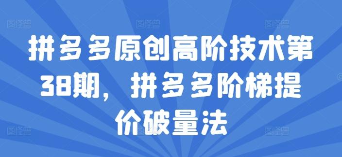 拼多多原创高阶技术第38期，拼多多阶梯提价破量法-金腾创业