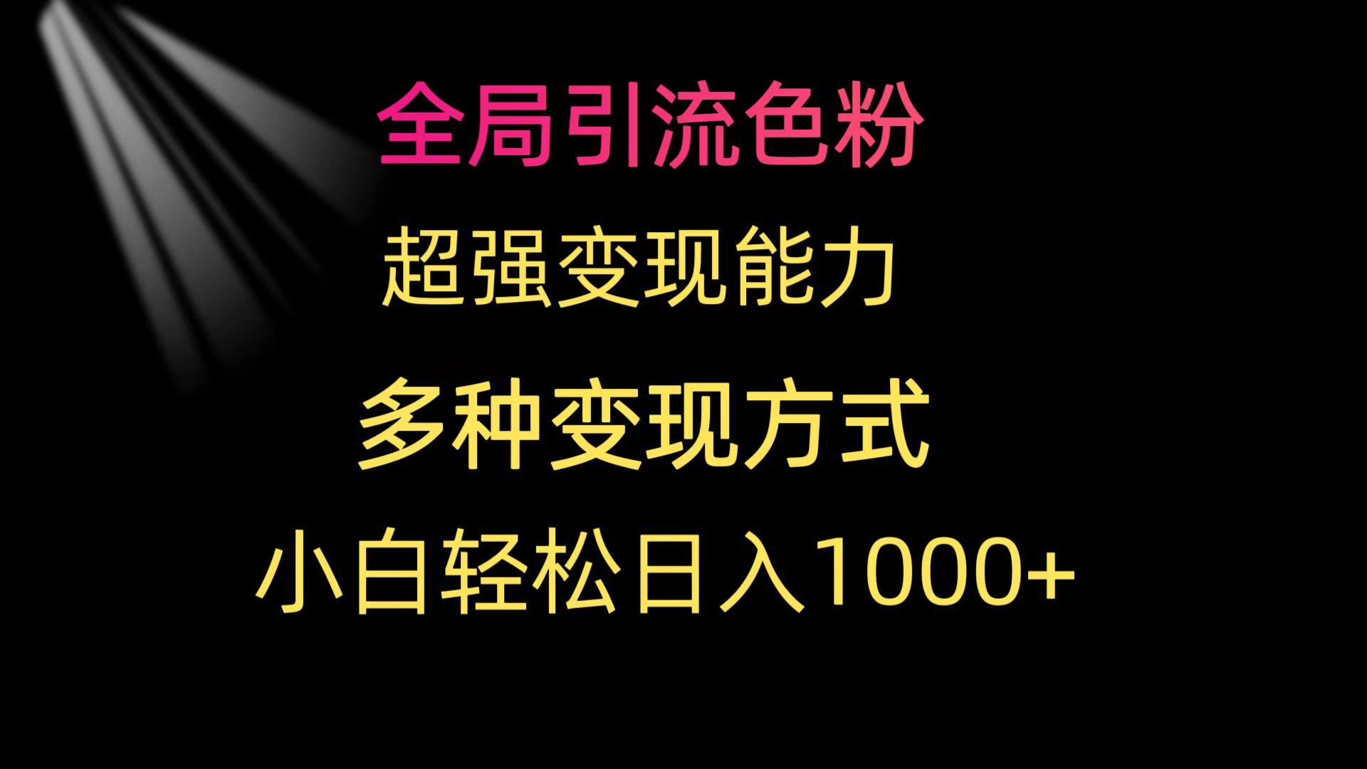 (9680期)全局引流色粉 超强变现能力 多种变现方式 小白轻松日入1000+-金腾创业