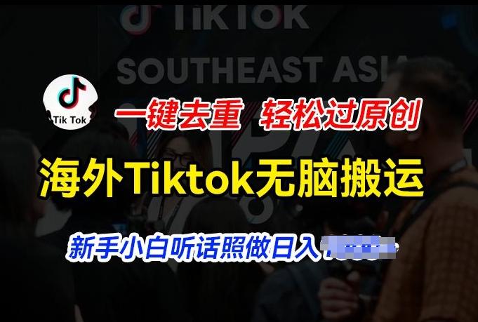 海外Tiktok短视频无脑搬运，一键去重轻松过原创，新手小白听话照做日入几张【揭秘】-金腾创业